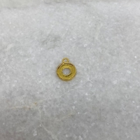 Gouden dubbelzijdige ronde cabochon setting bedel 15x12mm (18 stuks)