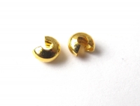 Gouden  knijpkraalverbergers 4 mm zakje van 10 stuks