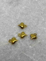 Brass hart bedel goud 7x5mm (218 stuks)