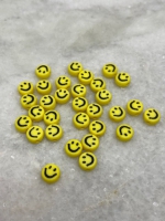 Smiley kraal acryl geel 7mm (40 stuks)
