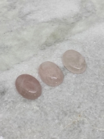 Rose quartz natuursteen cabochon/ plaksteen 25x18mm (17 stuks)