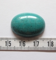 Turquoise natuursteen cabochon/ plaksteen 25x18 mm
