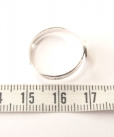 Verstelbare zilveren ring 17 mm