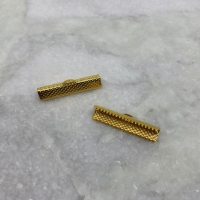 XL gouden geribbelde koordklem 30x7,5mm (126 stuks)