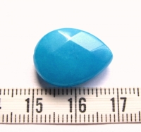 Jade facet kraal druppel blauw 20x15mm (17stuks)
