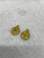 Gouden Chinese geluksmunt bedel 12.5mm (45 stuks)