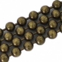 Bronzen ball chain/ bolletjes ketting 1.5 mm