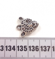Luipaard kop bedel zilver 20x18mm (3 stuks)