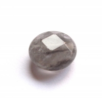 Grijze cloud quartz facet kraal rond 15mm