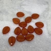 Jade facet kraal druppel pompoen oranje 20x15mm (14 stuks)