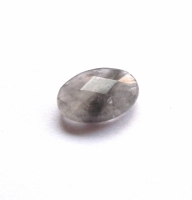 Grijze cloud quartz facet kraal ovaal 14x10mm