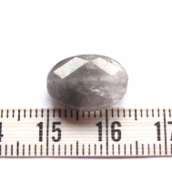 Grijze cloud quartz facet kraal ovaal 14x10mm