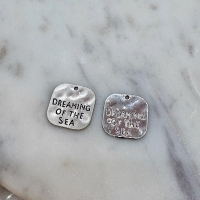 Zilveren dreaming of the sea bedel 19x20mm (30 stuks)