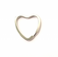 Antiek zilveren sleutelhanger ring hart 32x31mm