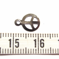 Zilveren mini peace bedel 10x8mm (42 stuks)