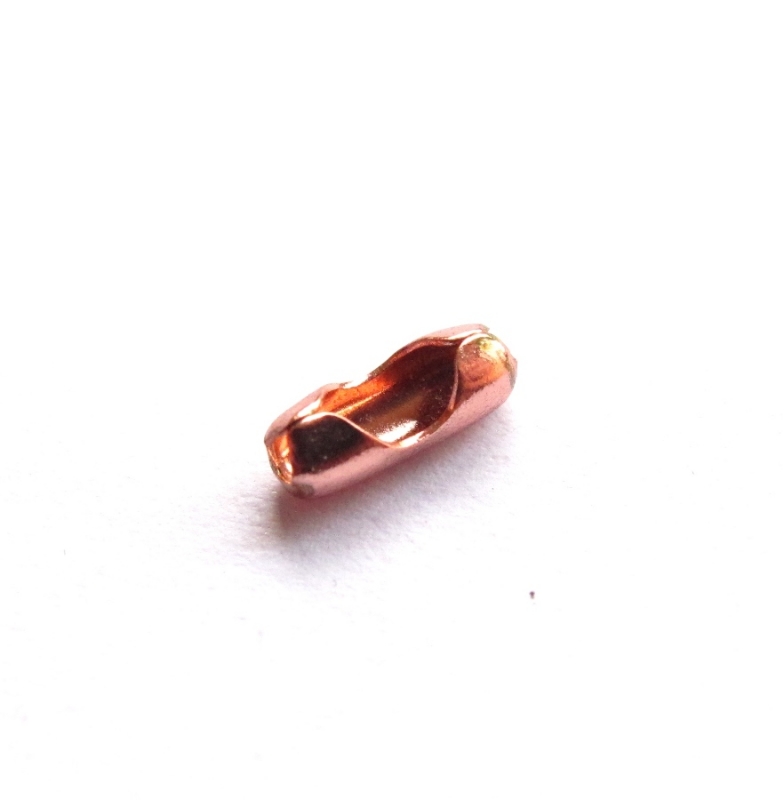 Rose gouden DQ ball chain bolletjes ketting slotje 2mm (per stuk)