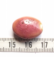 Ovale roze bruin porselein kraal 21x16mm (32 stuks)