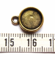 Gouden ronde cabochon setting 1 oog 15x12mm