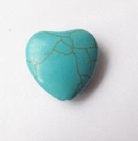 Keramiek turquoise hart kraal 23x25 mm