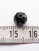 Rondell Facet kraal hematite zwart half electroplated 8x6mm (30 stuks)