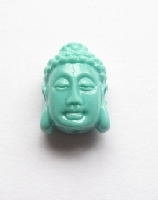 Licht turquoise kleine buddha hoofd kraal 15.5x11mm