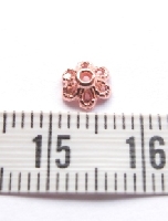 Rose gouden metalen kralenkapje bloem 6x6mm (29 stuks)