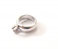 Antiek zilveren basic quality metalen ring met oog Ø7mm (48 stuks)